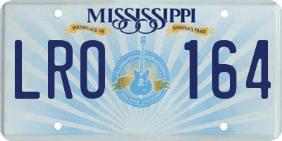 MS license plate LRO164