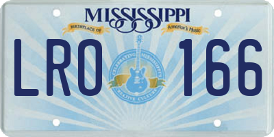MS license plate LRO166