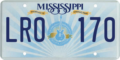 MS license plate LRO170