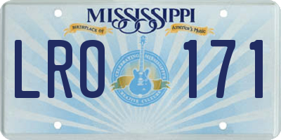 MS license plate LRO171