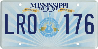 MS license plate LRO176