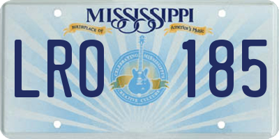 MS license plate LRO185