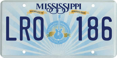MS license plate LRO186