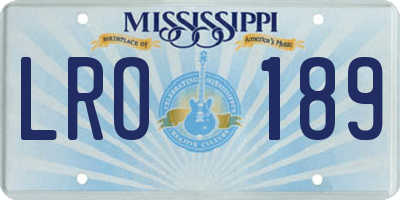 MS license plate LRO189