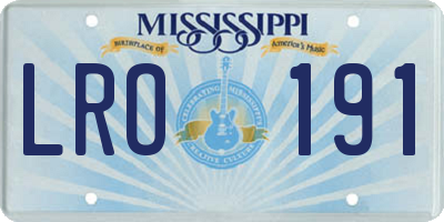 MS license plate LRO191