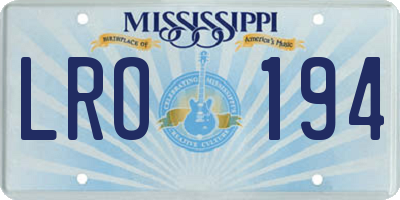 MS license plate LRO194