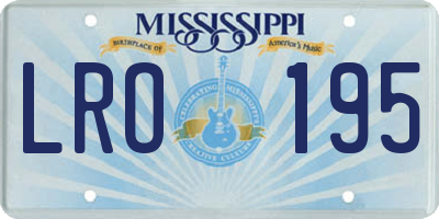 MS license plate LRO195