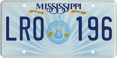 MS license plate LRO196