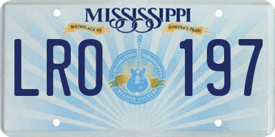 MS license plate LRO197