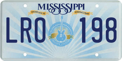 MS license plate LRO198