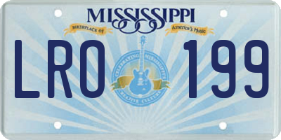 MS license plate LRO199
