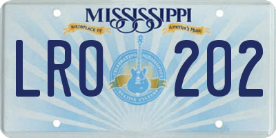 MS license plate LRO202