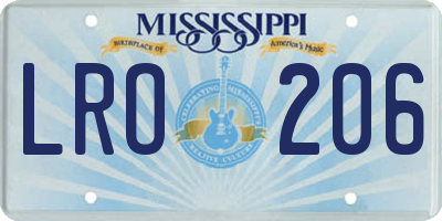 MS license plate LRO206