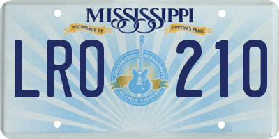 MS license plate LRO210