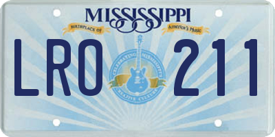 MS license plate LRO211