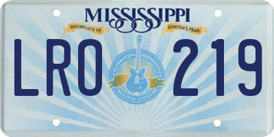 MS license plate LRO219
