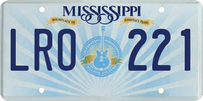 MS license plate LRO221