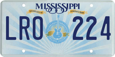 MS license plate LRO224