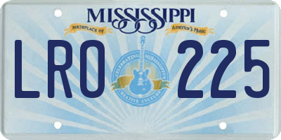 MS license plate LRO225