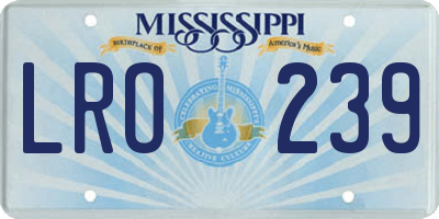 MS license plate LRO239