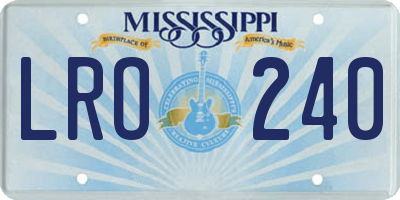 MS license plate LRO240