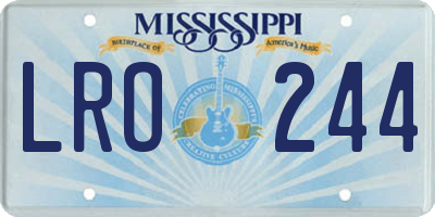 MS license plate LRO244