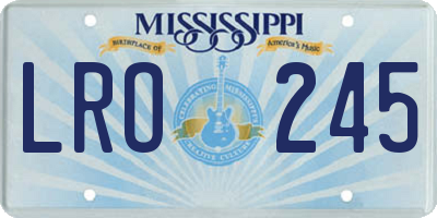 MS license plate LRO245