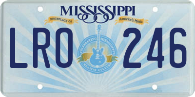 MS license plate LRO246