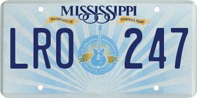 MS license plate LRO247