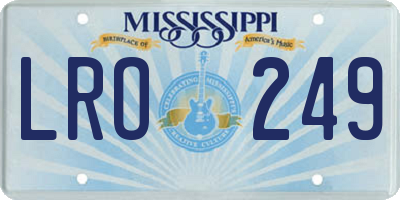 MS license plate LRO249