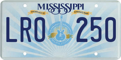MS license plate LRO250