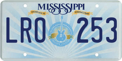 MS license plate LRO253
