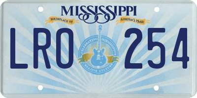 MS license plate LRO254