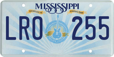 MS license plate LRO255