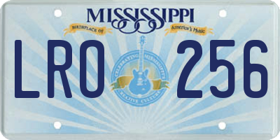 MS license plate LRO256
