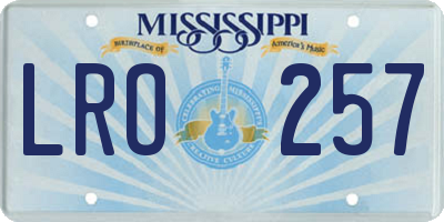MS license plate LRO257