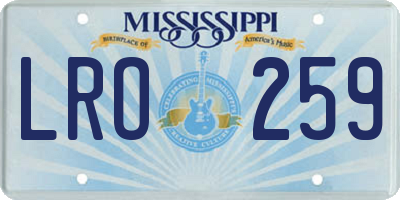 MS license plate LRO259