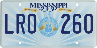 MS license plate LRO260