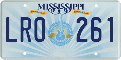 MS license plate LRO261
