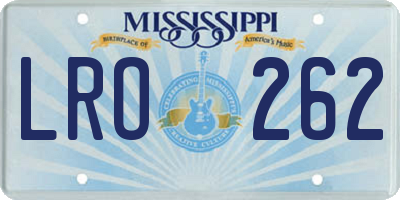 MS license plate LRO262