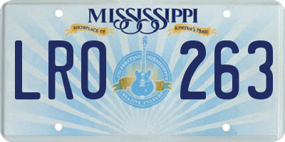 MS license plate LRO263