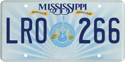 MS license plate LRO266