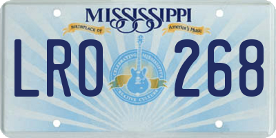 MS license plate LRO268