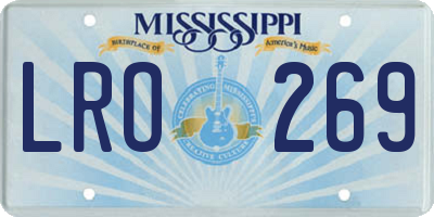 MS license plate LRO269