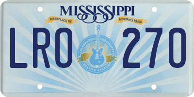 MS license plate LRO270