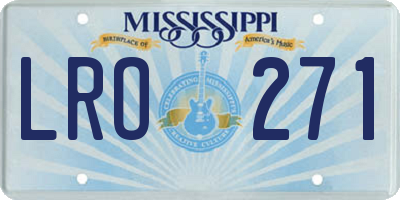 MS license plate LRO271