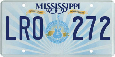 MS license plate LRO272