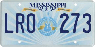 MS license plate LRO273