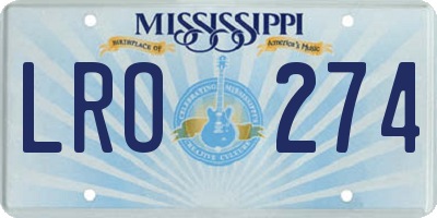 MS license plate LRO274