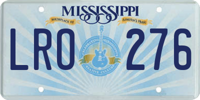 MS license plate LRO276